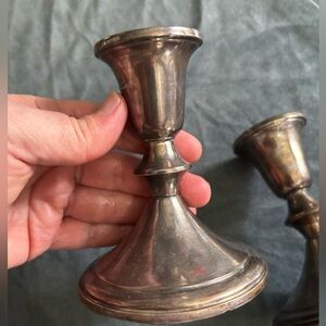 Antique sterling silver candle holders